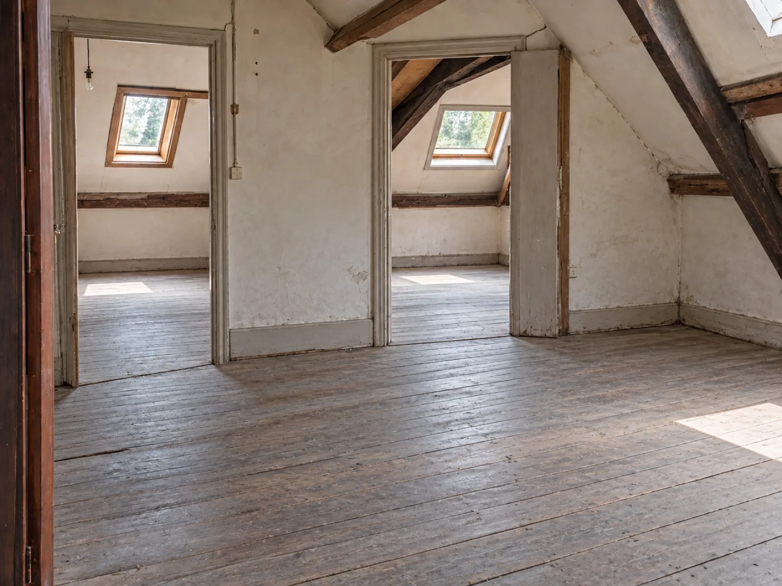 Dienstbodekamers van een herenhuis aan de vijvers leegmaken in Elsene — AI-illustratie