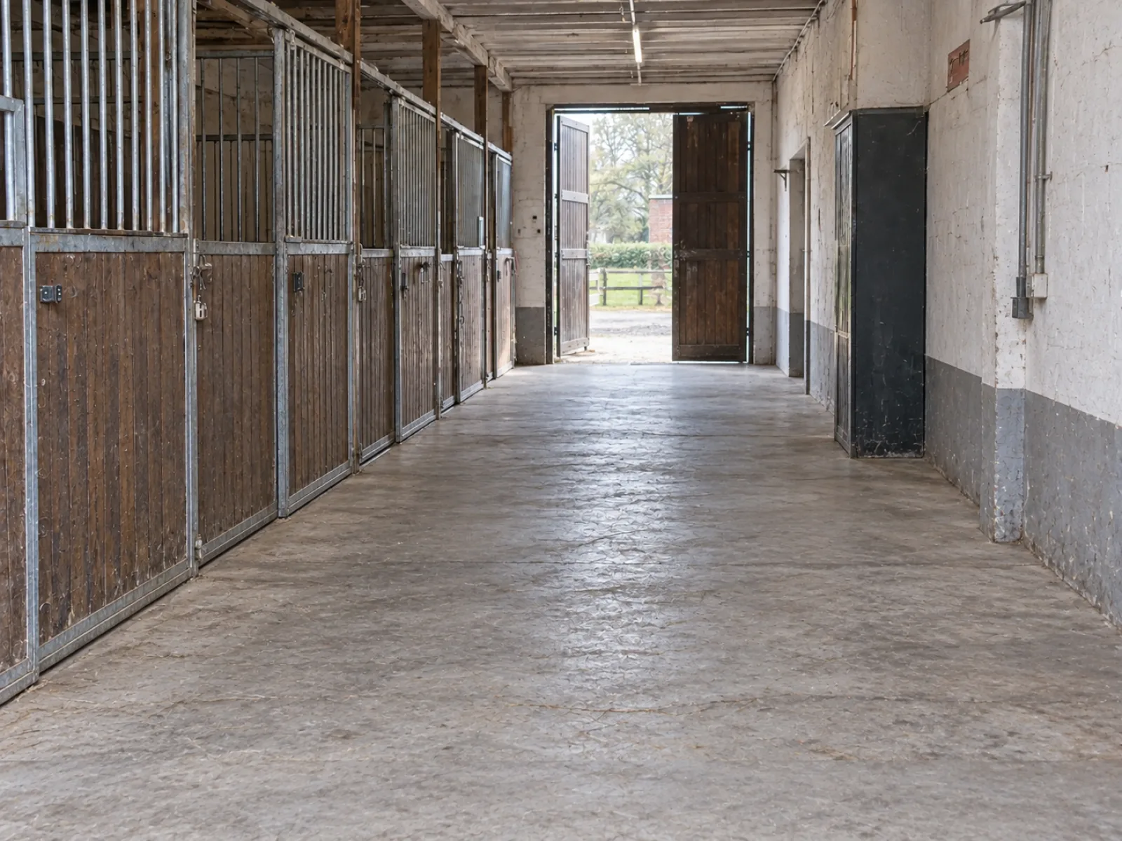 Paardenstal en bijgebouwen leegmaken in Kapellen — AI-illustratie