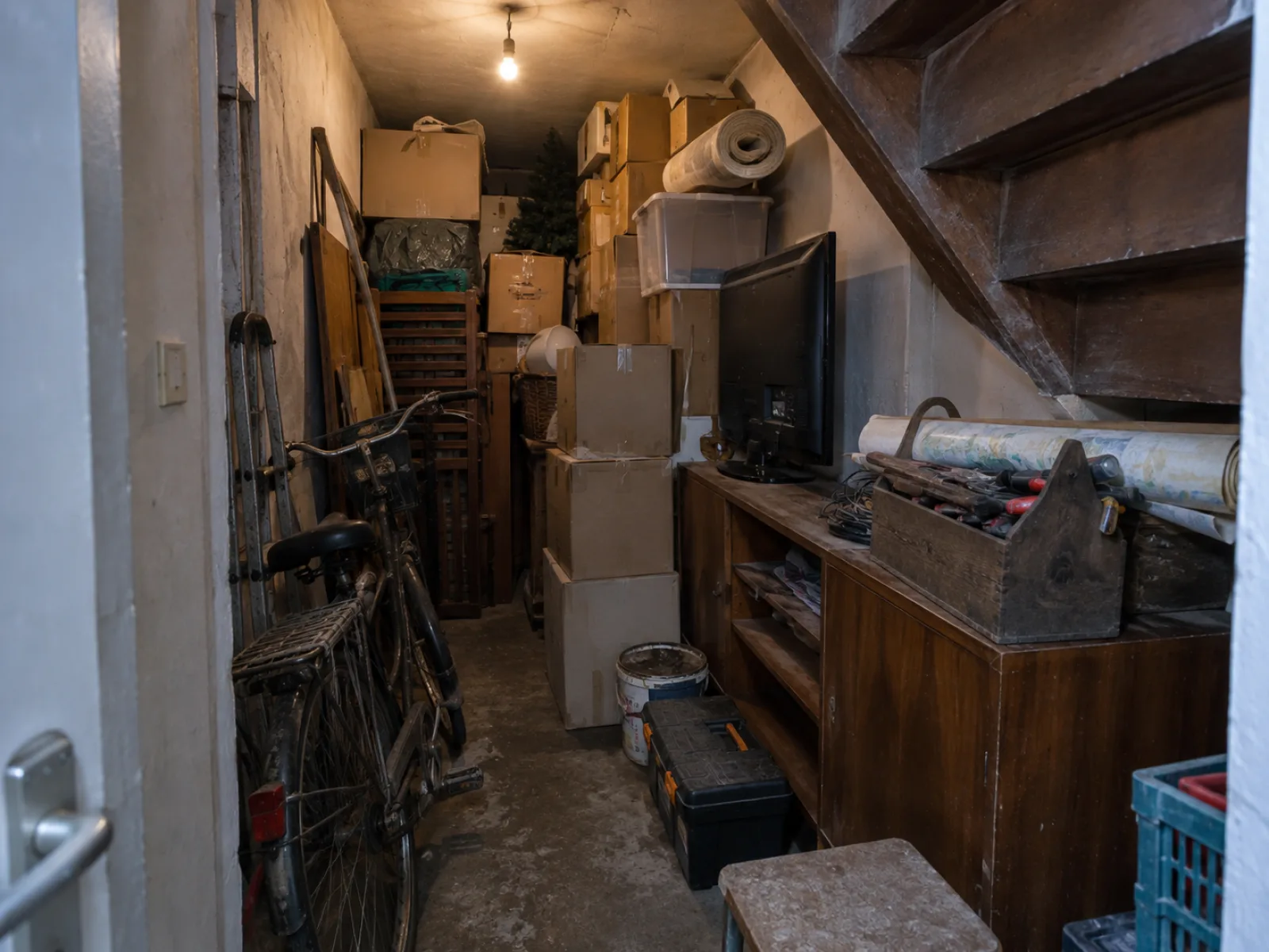 Voor de ontruiming — Appartement uit de wederopbouw ontruimen in Mortsel — AI-illustratie