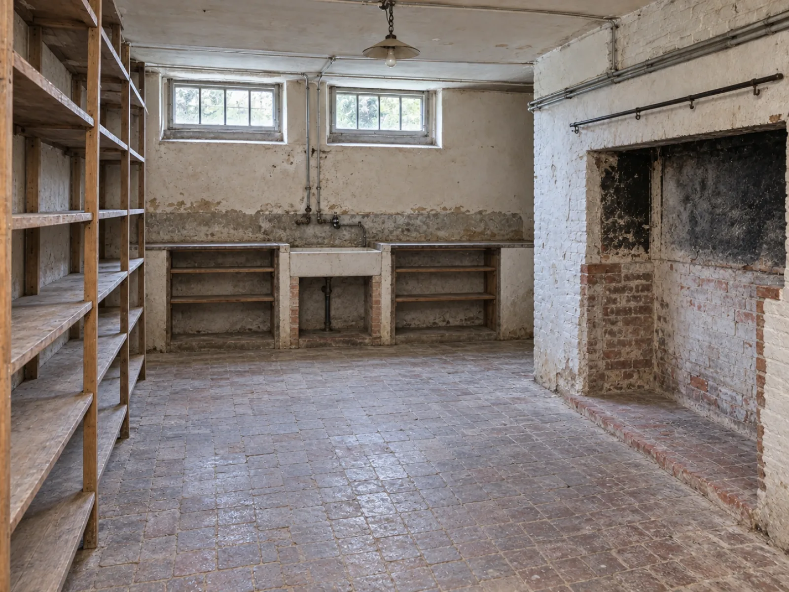 Nalatenschap van een interbellumvilla met souterrainkeuken in Schoten — AI-illustratie