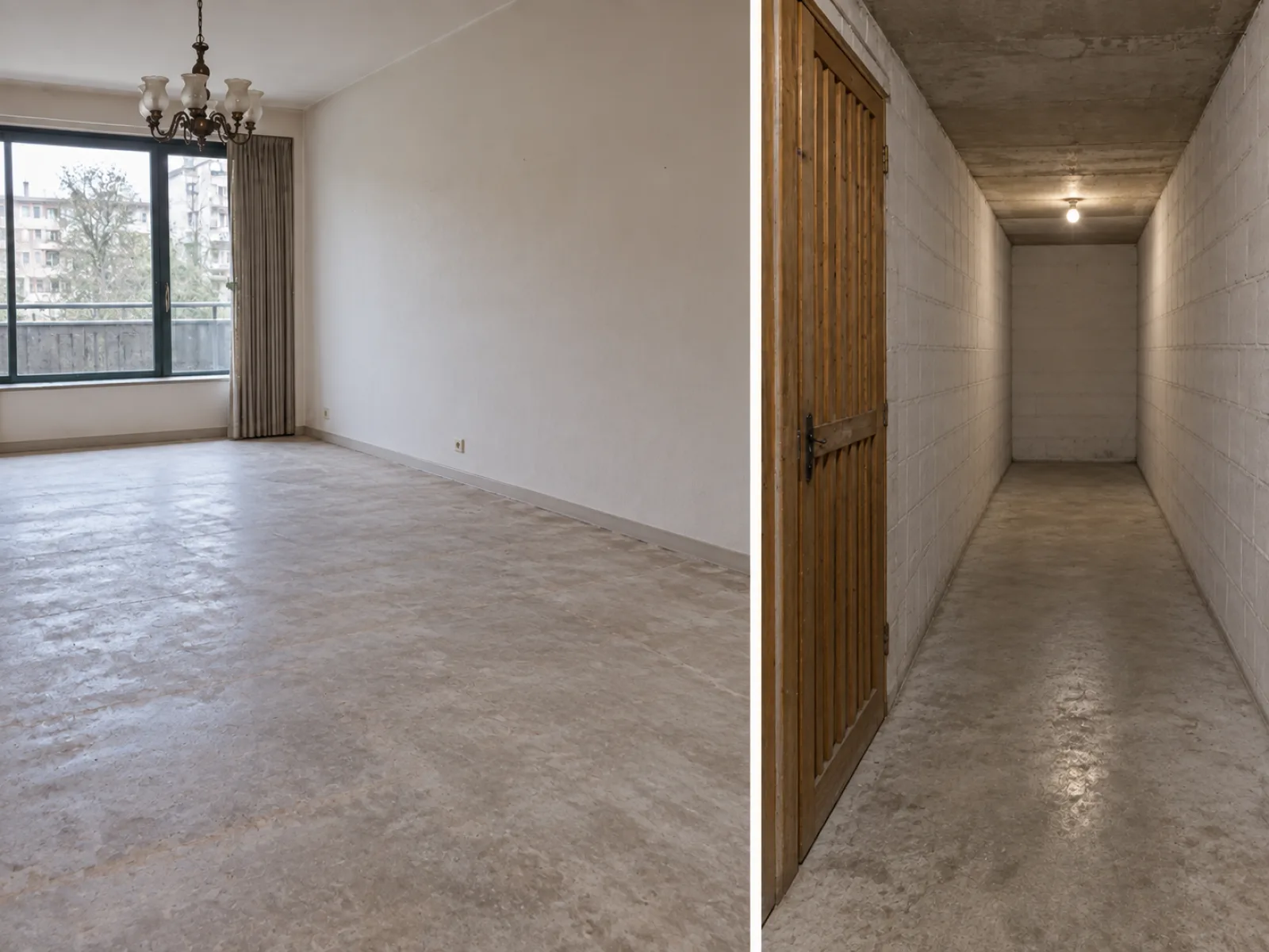 Seniorenflat met kelderberging ontruimen in Sint-Lambrechts-Woluwe — AI-illustratie