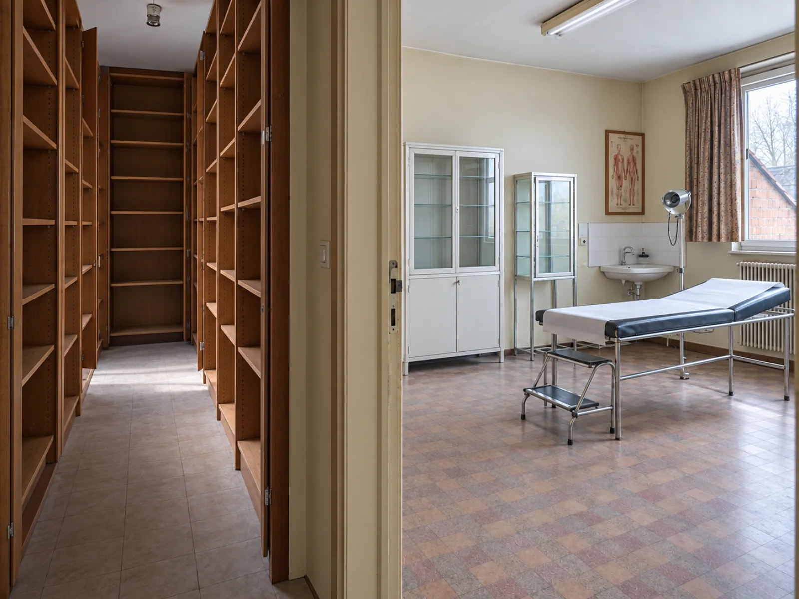 Dokterspraktijk met patiëntenarchief ontruimen in Zottegem — AI-illustratie